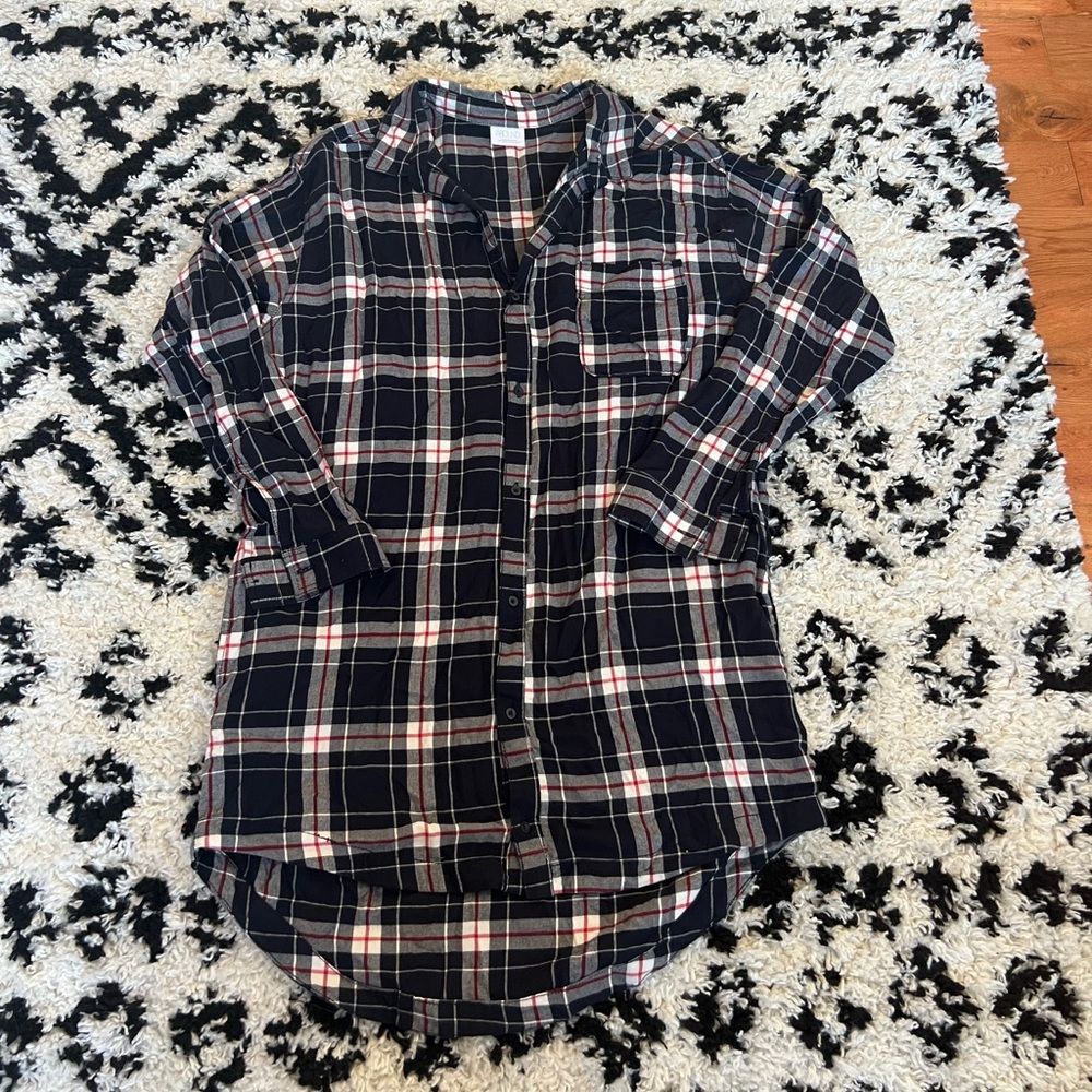 Abound flannel shirt dress, size M